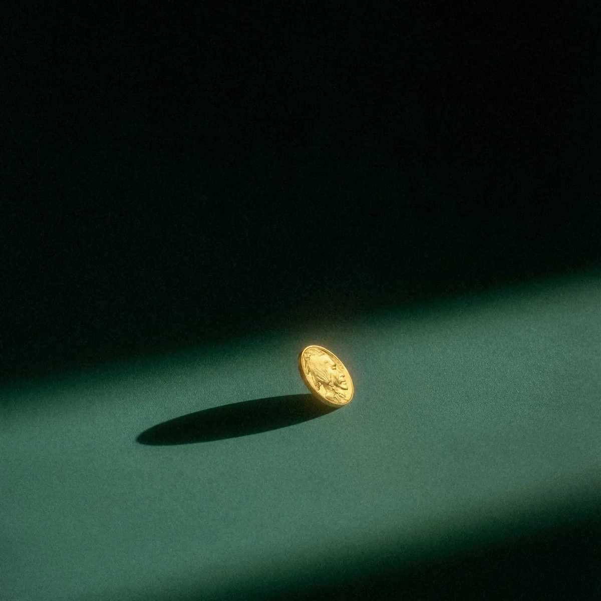 Gold Buffalo on green